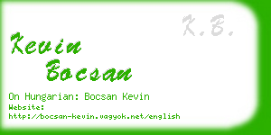 kevin bocsan business card